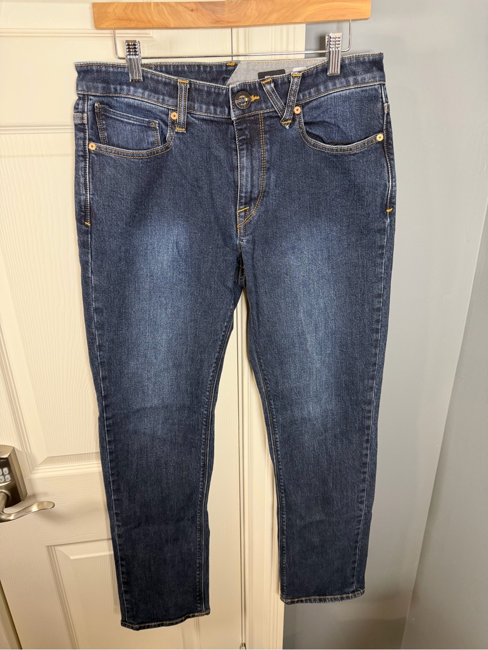 Volcom Solver Modern Straight Men’s Jeans Size 32x30 Blue Denim